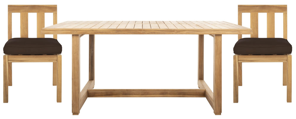 Safavieh MONTFORD Brazilian Teak Dining Table - Elegant Outdoor Furniture for Family Gatherings & Intimate Meals CPT1005A