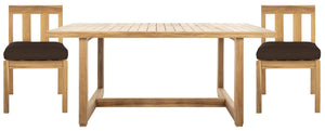 Safavieh MONTFORD Brazilian Teak Dining Table - Elegant Outdoor Furniture for Family Gatherings & Intimate Meals CPT1005A
