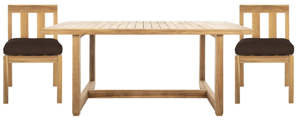 Safavieh MONTFORD Brazilian Teak Dining Table - Elegant Outdoor Furniture for Family Gatherings & Intimate Meals CPT1005A