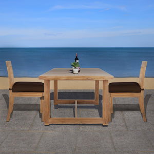 Safavieh MONTFORD Brazilian Teak Dining Table - Elegant Outdoor Furniture for Family Gatherings & Intimate Meals CPT1005A