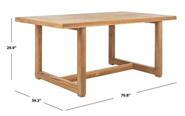 Safavieh MONTFORD Brazilian Teak Dining Table - Elegant Outdoor Furniture for Family Gatherings & Intimate Meals CPT1005A