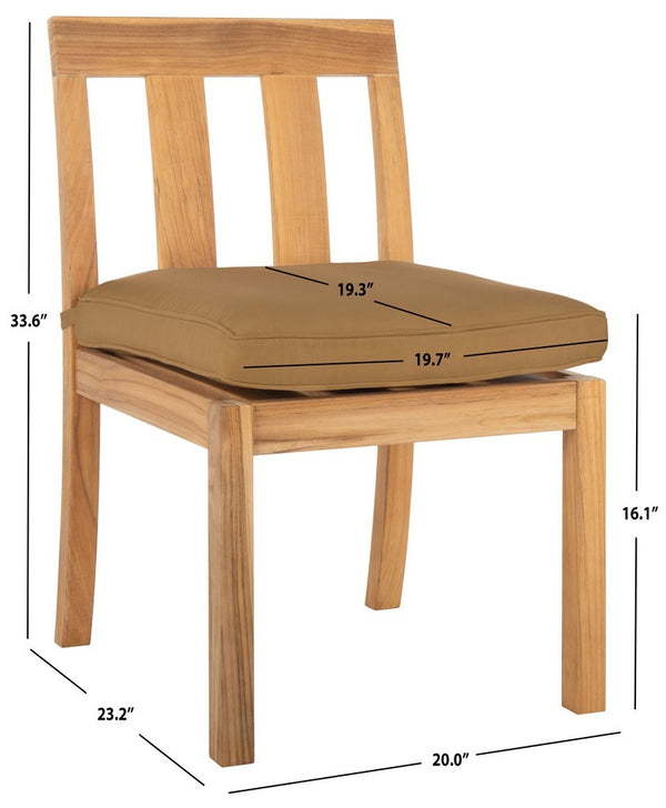 Safavieh Montford Brazilian Teak Dining Chair Natural Teak / Brown CPT1006B-SET2