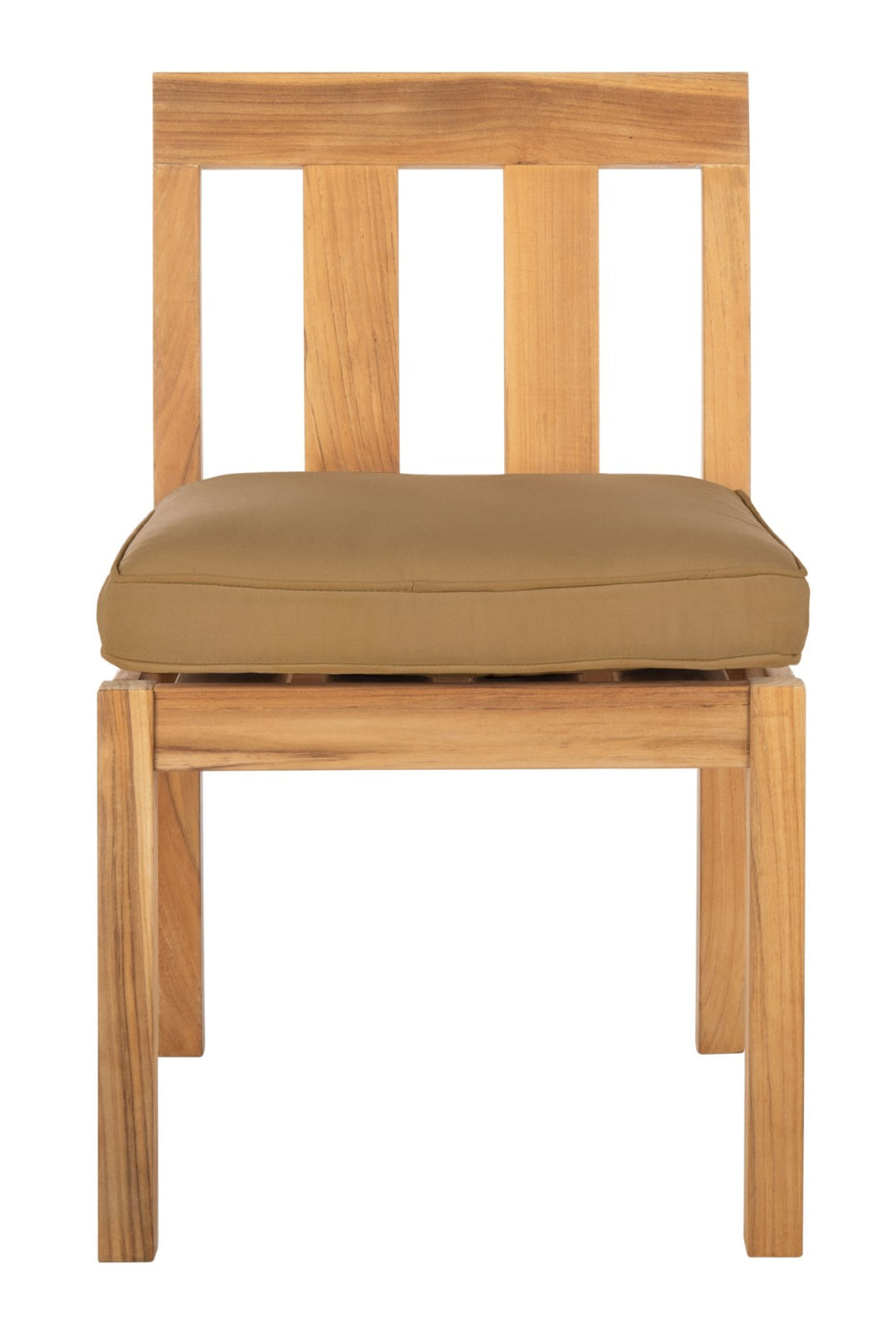 Safavieh MONTFORD Brazilian Teak Dining Chair for Stylish Outdoor Spaces - Elegant Comfort & Minimalist Design Natural / Brown CPT1006B-SET2