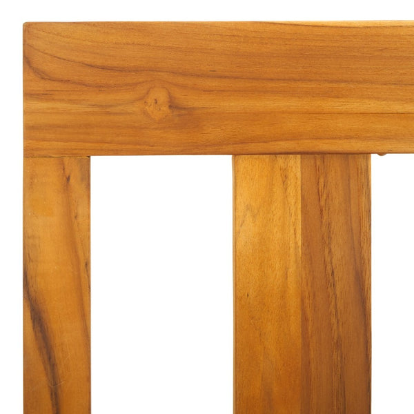Safavieh MONTFORD Brazilian Teak Dining Chair for Stylish Outdoor Spaces - Elegant Comfort & Minimalist Design Natural / Dark Brown CPT1006C-SET2