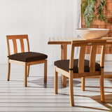 Safavieh Montford Brazilian Teak Dining Chair Natural Teak / Dark Brown CPT1006C-SET2