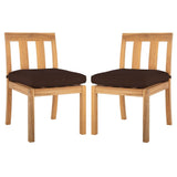 Safavieh Montford Brazilian Teak Dining Chair Natural Teak / Dark Brown CPT1006C-SET2