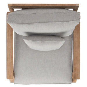 Safavieh MARTINIQUE Teakwood Patio Armchair - Elegant Coastal Design with Durable Upholstery for Outdoors Natural / Grey CPT1011B