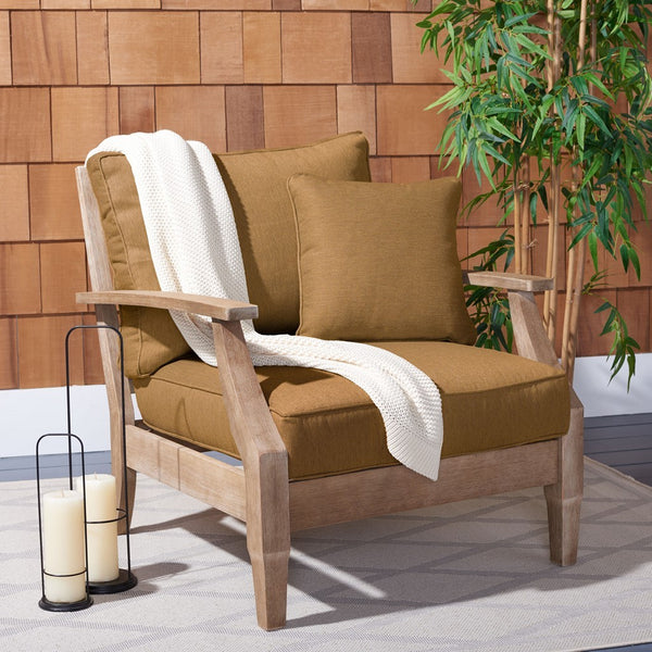 Safavieh Martinique Wood Patio Armchair Natural / Brown CPT1011F