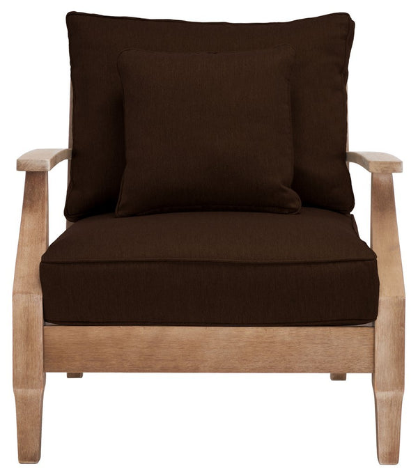 Safavieh Martinique Wood Patio Armchair Natural / Dark Brown CPT1011G