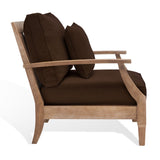 Safavieh Martinique Wood Patio Armchair Natural / Dark Brown CPT1011G