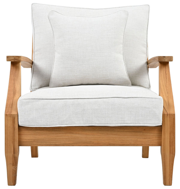 Safavieh Martinique Teak Patio Armchair - Coastal Villa Elegance With Timeless Design For Outdoor Living White ,Natural Teak Wood ,Fabric ,Foam Cpt1011h