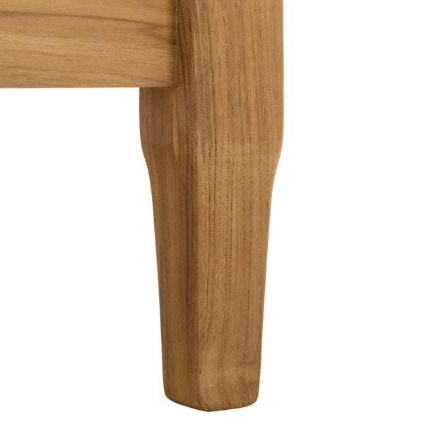 Safavieh MARTINIQUE Teakwood Patio Armchair - Elegant Coastal Design with Durable Upholstery for Outdoors White / Natural Teak CPT1011H