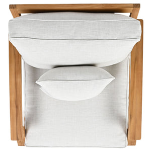 Safavieh Martinique Teak Patio Armchair - Coastal Villa Elegance With Timeless Design For Outdoor Living White ,Natural Teak Wood ,Fabric ,Foam Cpt1011h