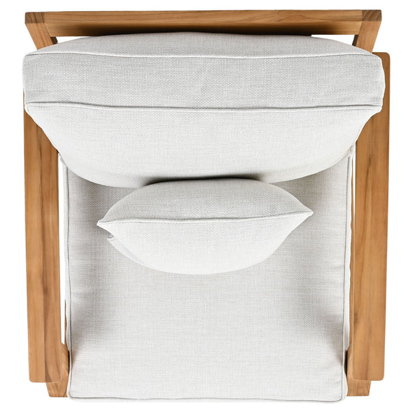 Safavieh Martinique Teak Patio Armchair - Coastal Villa Elegance With Timeless Design For Outdoor Living White ,Natural Teak Wood ,Fabric ,Foam Cpt1011h