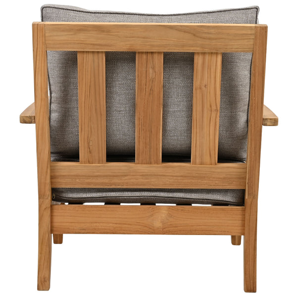 Safavieh Martinique Teak Patio Armchair - Coastal Villa Elegance With Timeless Design For Outdoor Living Natural Teak ,Taupe Wood ,Fabric ,Foam Cpt1011i