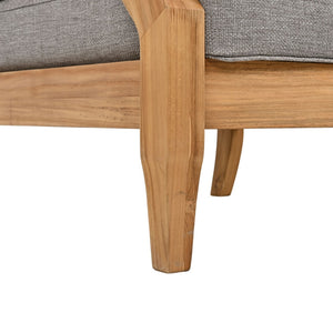 Safavieh MARTINIQUE Teakwood Patio Armchair - Elegant Coastal Design with Durable Upholstery for Outdoors Natural Teak / Taupe CPT1011I