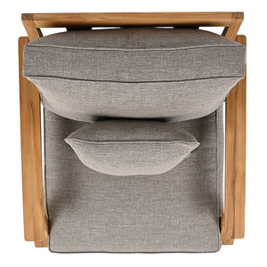 Safavieh Martinique Teak Patio Armchair - Coastal Villa Elegance With Timeless Design For Outdoor Living Natural Teak ,Taupe Wood ,Fabric ,Foam Cpt1011i