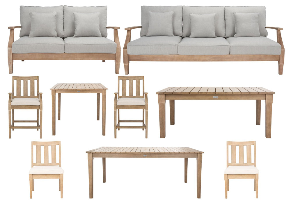 Safavieh DOMINICA Wooden Outdoor Dining Table - Elegant Solid Wood Centerpiece for Alfresco Gatherings & Style CPT1017A