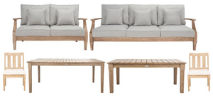 Safavieh DOMINICA Wooden Outdoor Dining Table - Elegant Solid Wood Centerpiece for Alfresco Gatherings & Style CPT1017A