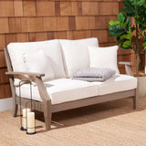 Safavieh Martinique Wood Patio Loveseat XII23 Light Grey / Beige Wood / Metal CPT1012C