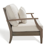 Safavieh Martinique Wood Patio Loveseat XII23 Light Grey / Beige Wood / Metal CPT1012C