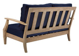 Safavieh Martinique Wood Patio Loveseat Natural / Navy CPT1012D