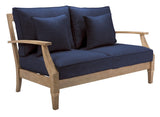 Safavieh Martinique Wood Patio Loveseat Natural / Navy CPT1012D