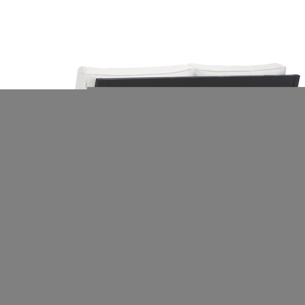 Safavieh Martinique Patio Loveseat - Luxurious Black Eucalyptus Frame & Plush Olefin Cushions For Outdoors Black ,White Wood ,Fabric ,Foam Cpt1012e