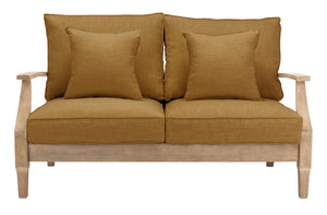 Safavieh Martinique Wood Patio Loveseat Natural / Brown CPT1012F