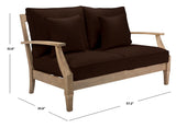 Safavieh Martinique Wood Patio Loveseat Natural / Dark Brown CPT1012G