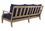 Safavieh Martinique Wood Patio Sofa Natural / Navy CPT1013D