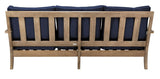 Safavieh Martinique Wood Patio Sofa Natural / Navy CPT1013D