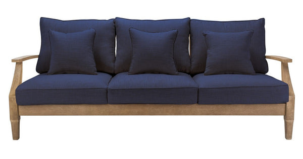Safavieh Martinique Wood Patio Sofa Natural / Navy CPT1013D