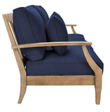 Safavieh Martinique Wood Patio Sofa Natural / Navy CPT1013D