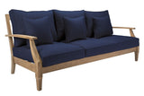 Safavieh Martinique Wood Patio Sofa Natural / Navy CPT1013D