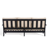 Safavieh Martinique Wood Patio Sofa Black / White CPT1013E