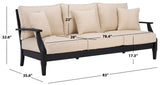 Safavieh Martinique Wood Patio Sofa Black / White CPT1013E