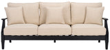 Safavieh Martinique Wood Patio Sofa Black / White CPT1013E