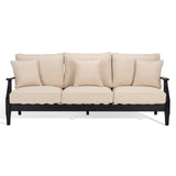 Safavieh Martinique Wood Patio Sofa Black / White CPT1013E