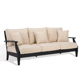 Safavieh Martinique Wood Patio Sofa Black / White CPT1013E