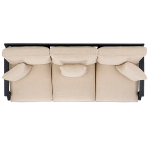 Safavieh Martinique Wood Patio Sofa Black / White CPT1013E