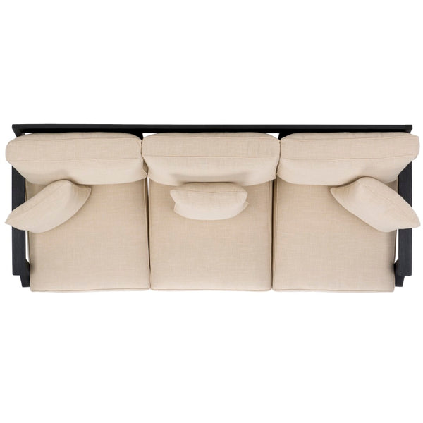 Safavieh Martinique Wood Patio Sofa Black / White CPT1013E