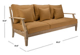 Safavieh Martinique Wood Patio Sofa Natural / Brown CPT1013F