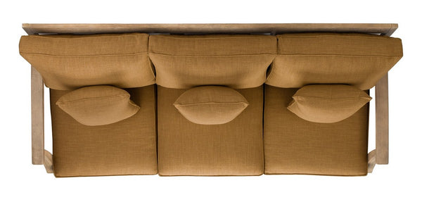 Safavieh Martinique Wood Patio Sofa Natural / Brown CPT1013F