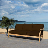 Safavieh Martinique Wood Patio Sofa Natural / Dark Brown CPT1013G