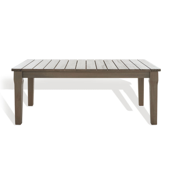 Safavieh Martinique Wood Patio Coffee Table - Elegant Light Grey Design For Outdoor Gatherings & Relaxation Light Grey Wood Cpt1014b