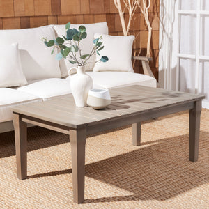 Safavieh Martinique Wood Patio Coffee Table - Elegant Light Grey Design For Outdoor Gatherings & Relaxation Light Grey Wood Cpt1014b