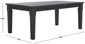 Safavieh MARTINIQUE Teakwood Patio Coffee Table - Elegant Outdoor Centerpiece for Stylish Gatherings & Relaxation Black CPT1014C