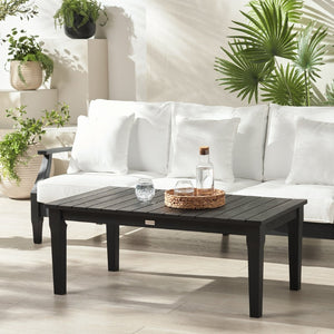 Safavieh MARTINIQUE Teakwood Patio Coffee Table - Elegant Outdoor Centerpiece for Stylish Gatherings & Relaxation Black CPT1014C