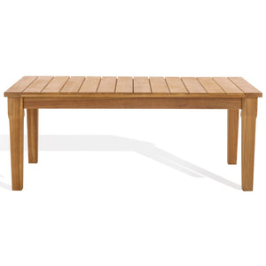 Safavieh MARTINIQUE Teakwood Patio Coffee Table - Elegant Outdoor Centerpiece for Stylish Gatherings & Relaxation Natural Teak CPT1014D